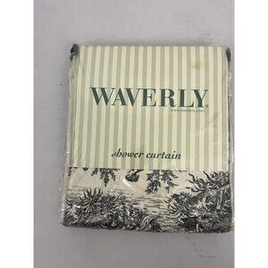 Waverly Shower Curtain Country Life 70x72" 100% Cotton Black Toile NEW